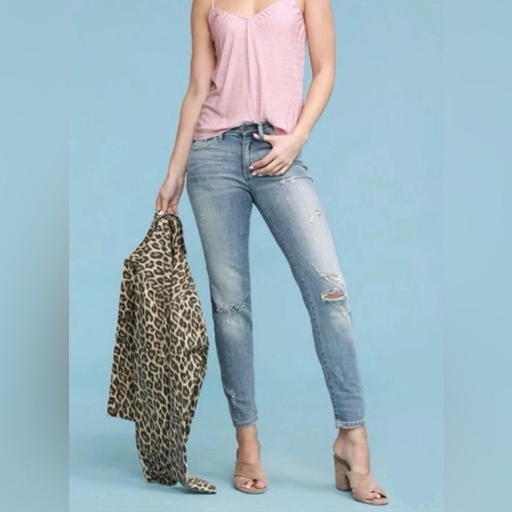 Judy Blue Shredding Up My Life Distressed Relaxed Fit Denim Blue Jeans 15/32